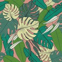 Modern exotic tropical pattern, botanical leaf seamless pattern. vector