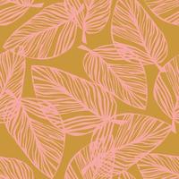 Simpleexotic plant seamless pattern on background. Tropical pattern, palm leaves vector