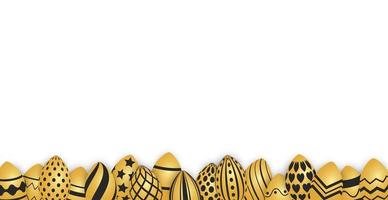 Easter background template with festive golden yellow eggs photo