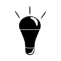 icono de bombilla de glifo. símbolo de energía e idea. logotipo del icono de la lámpara. vector