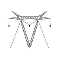 High voltage electric pylon icon. Power line symbol. vector