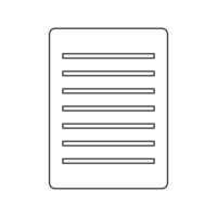 Outline document icon of symbol. Simple style vector