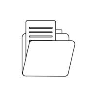 Outline folder icon with documents. Folder simple vector illustration