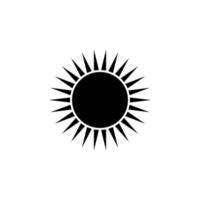 Sun glyph icon. Isolated flat vector symbol illustration