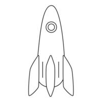 Outline rocket icon. Spacecraft symbol. Spaceship button. vector