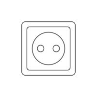 Ouline electric outlet symbol. Power Socket pinctogram. Plug socket icon. vector