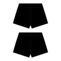 Technical sketch unisex shorts in black color. Outline shorts pants. vector
