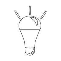 icono de bombilla simple. símbolo de energía e idea. logotipo del icono de la lámpara. vector