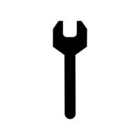 Glyph wrench icon. Service button. Spanner symbol. Engineer work tools vector sign.