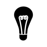 icono de bombilla de glifo. logotipo del icono de la lámpara. símbolo de energía e idea. vector
