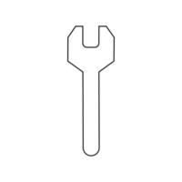 Outline wrench icon. Service button. Spanner symbol. vector