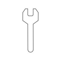 Outline wrench icon. Service button. Spanner symbol. vector