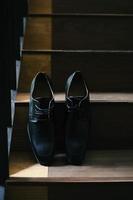 Black wedding shoes photo