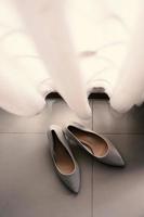 Luxurious brown wedding shoes photo