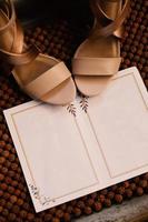 Luxurious brown wedding shoes photo