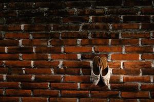 lujosos zapatos marrones de boda foto