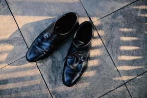 Black wedding shoes photo