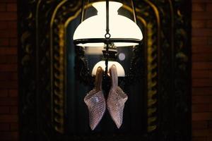 Luxurious brown wedding shoes photo