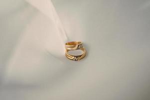 Wedding rings symbol love family. A pair of simple wedding rings photo