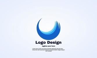 abstract creative ocean wave logo design template vector