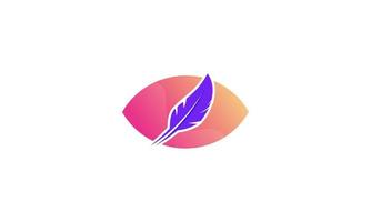 creative feather and eye logo modern business company vector