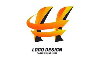 stock vector creative initial logo h with colorful design template