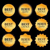 various golden royal sticker for sales and promotion vector