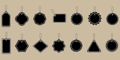 silhouette various tag price template vector