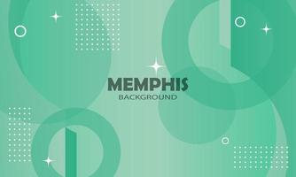 abstract green memphis background with round shapes vector