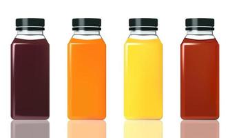 various realistic juice bottle mockup vector