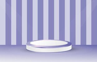 Diseño de vector de podio 3d sobre fondo púrpura. forma de círculo geométrico de textura de podio púrpura. para escaparates de productos y maquetas publicitarias. plantillas modernas