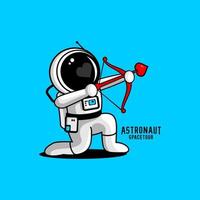 dibujos animados de flecha de astronauta vector