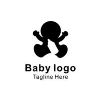 baby silhouette logo design vector, template, icon vector