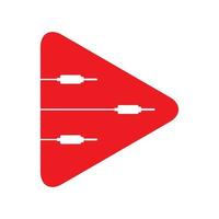 red play button with panel logo design vector graphic symbol icon sign illustration creative idea