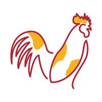 one line colorful abstract rooster logo symbol icon vector graphic design illustration idea creative
