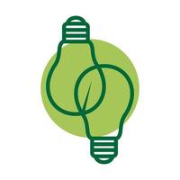 leaf with lamp ideas logo design vector graphic symbol icon sign illustration creative idea