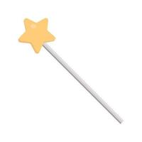 Tooth fairy element, magic wand with star illustration vector