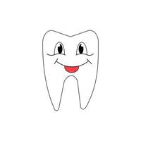 ilustración de feliz lindo diente dental sonriente vector