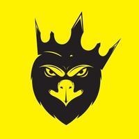 enfoque cara águila con corona logotipo diseño vector gráfico símbolo icono signo ilustración idea creativa