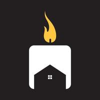 negative space home on candle logo symbol icon vector graphic design illustration idea creative