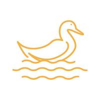 line lake with duck logo design vector graphic symbol icon sign illustration creative idea