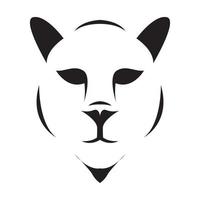 negative space face lioness logo design vector graphic symbol icon sign illustration creative idea