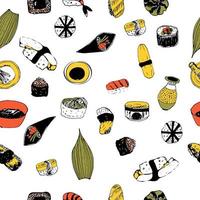 Sushi pattern color vector