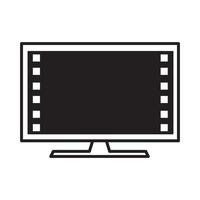 television led with movie film logo design vector graphic symbol icon sign illustration creative idea