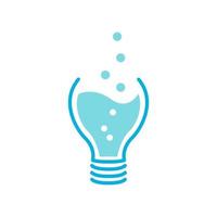 lamp bulb with laboratory science logo symbol icon vector graphic design