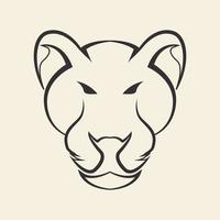 face line lioness hipster logo symbol icon vector graphic design illustration idea creative