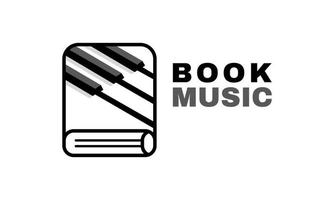 plantilla de diseño de logotipo de libro de música vectorial de stock en ilustración de vector de estilo lineal