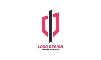 logotipo creativo abstracto y monograma estilo minimalista color rosa negro vector