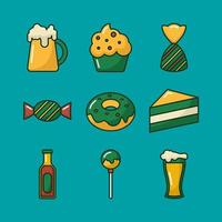 St Patrick Day Food Icon Package vector