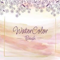 Watercolor Background with Hand Drawn Floral vector